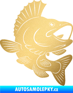 Samolepka Ryba 012 pravá zlatá metalíza