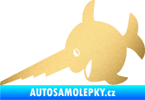 Samolepka Ryba 023 piloun levá zlatá metalíza