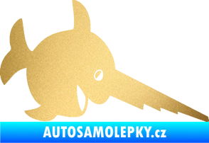 Samolepka Ryba 023 piloun pravá zlatá metalíza
