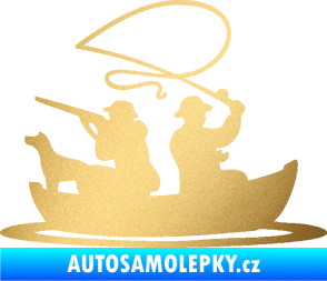 Samolepka Rybaření a lov 001 pravá zlatá metalíza