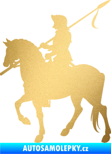 Samolepka Rytíř na koni levá zlatá metalíza