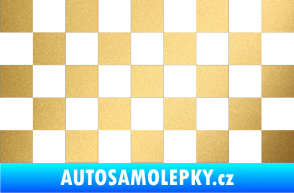 Samolepka Šachovnice 001 zlatá metalíza