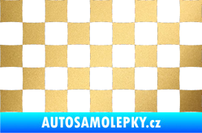 Samolepka Šachovnice 002 zlatá metalíza