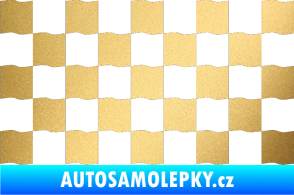 Samolepka Šachovnice 003 zlatá metalíza