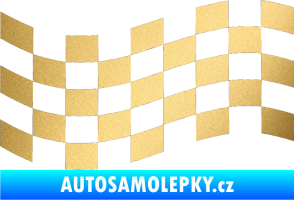 Samolepka Šachovnice 005 zlatá metalíza