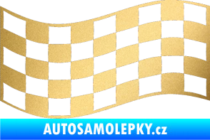 Samolepka Šachovnice 010 zlatá metalíza