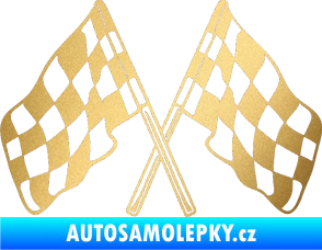 Samolepka Šachovnice 051 zlatá metalíza