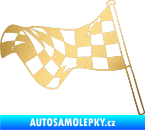 Samolepka Šachovnice 052 zlatá metalíza
