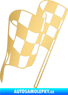Samolepka Šachovnice 060 zlatá metalíza