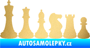 Samolepka Šachy 001 levá zlatá metalíza