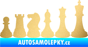 Samolepka Šachy 001 pravá zlatá metalíza