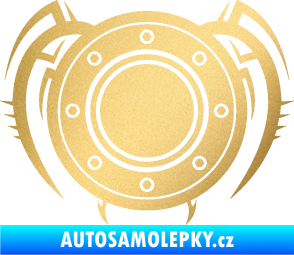 Samolepka Samolepka na víčko od nádrže 001 zlatá metalíza