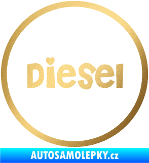 Samolepka Samolepka na víčko od nádrže 007 diesel zlatá metalíza