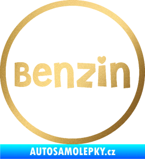 Samolepka Samolepka na víčko od nádrže 009 benzín zlatá metalíza
