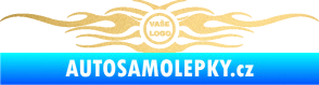 Samolepka Samolepka na zadní sklo plameny se znakem zlatá metalíza