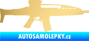 Samolepka Samopal 002 pravá zlatá metalíza