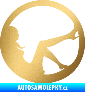 Samolepka Sexy lady 003 pravá v kruhu zlatá metalíza