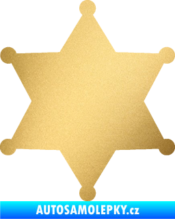 Samolepka Sheriff 002 hvězda zlatá metalíza