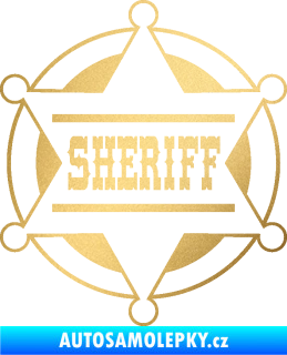 Samolepka Sheriff 004 zlatá metalíza