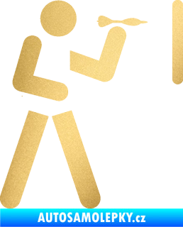 Samolepka Šipky 002 pravá ikona hráče zlatá metalíza