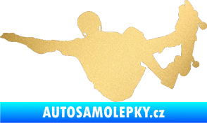 Samolepka Skateboard 007 levá zlatá metalíza