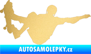 Samolepka Skateboard 007 pravá zlatá metalíza