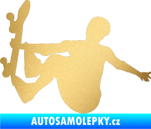 Samolepka Skateboard 008 levá zlatá metalíza