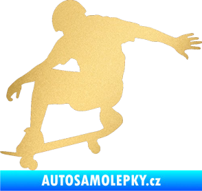 Samolepka Skateboard 012 levá zlatá metalíza