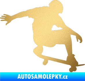 Samolepka Skateboard 012 pravá zlatá metalíza
