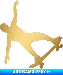 Samolepka Skateboard 013 pravá zlatá metalíza
