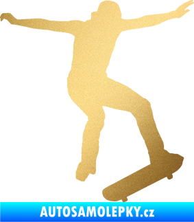 Samolepka Skateboard 017 pravá zlatá metalíza