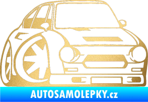 Samolepka Škoda 110r karikatura pravá zlatá metalíza