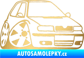 Samolepka Škoda Felicia karikatura pravá zlatá metalíza