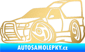 Samolepka Škoda Felicia pickup karikatura levá zlatá metalíza
