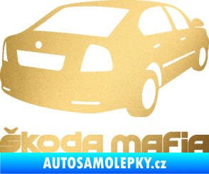 Samolepka Škoda mafia pravá zlatá metalíza