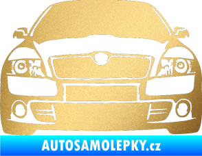 Samolepka Škoda Octavia 2 karikatura  zlatá metalíza