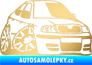 Samolepka Škoda Octavia karikatura pravá zlatá metalíza