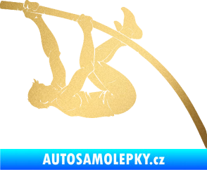 Samolepka Skok o tyči 001 levá atletika zlatá metalíza