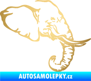 Samolepka Slon 030 pravá hlava zlatá metalíza