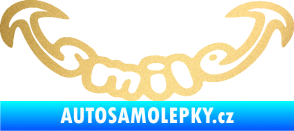 Samolepka Smile úsměv zlatá metalíza