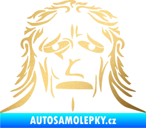 Samolepka Sněžný muž zlatá metalíza