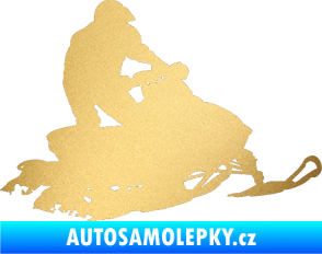 Samolepka Sněžný skútr 001 pravá zlatá metalíza