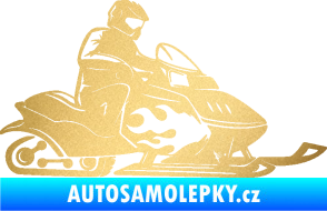 Samolepka Sněžný skútr pravá zlatá metalíza