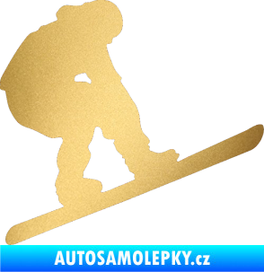 Samolepka Snowboard 002 pravá zlatá metalíza