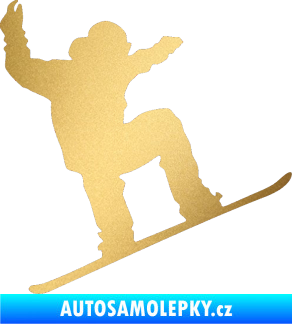 Samolepka Snowboard 003 pravá zlatá metalíza