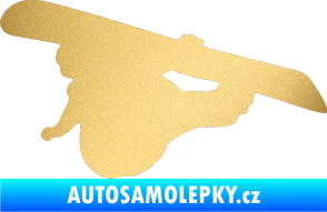 Samolepka Snowboard 007 levá zlatá metalíza