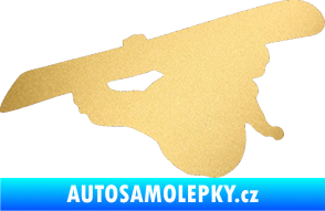 Samolepka Snowboard 007 pravá zlatá metalíza