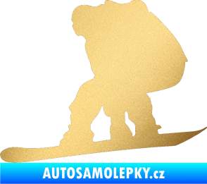 Samolepka Snowboard 010 levá zlatá metalíza