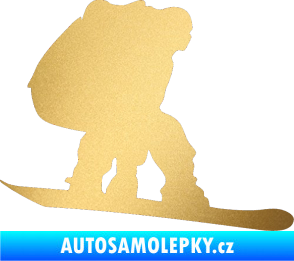 Samolepka Snowboard 010 pravá zlatá metalíza