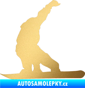 Samolepka Snowboard 011 levá zlatá metalíza
